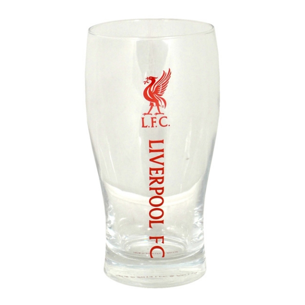 LIVERPOOL WORDMARK CREST PINT GLASS