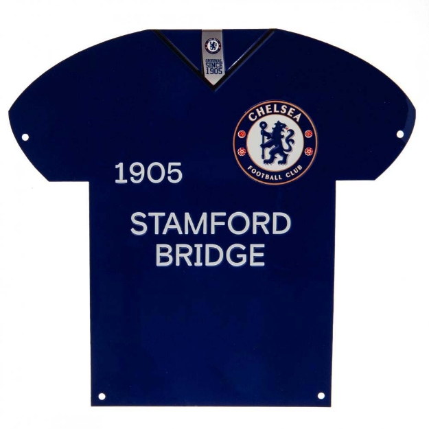 CHELSEA FC SHIRT SHAPED METAL SIGN
