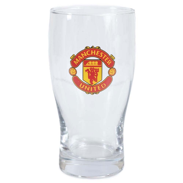 MANCHESTER UNITED FC TULIP PINT GLASS
